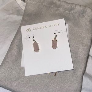 NEW - Kendra Scott gold with pink stone drop earrings